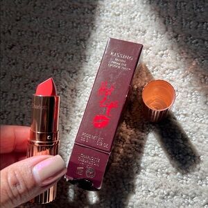 Charlotte Tilbury Hot Lips in Coral Red with Gold Case